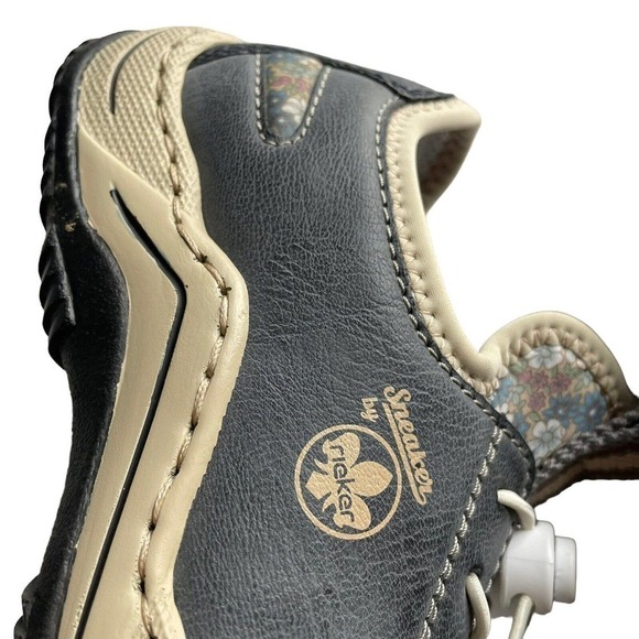 RIEKER ANTISTRESS LEATHER SNEAKERS SOFT GREY TWO TONE WOMEN SIZE 37/US SIZE 6 - Picture 11 of 16